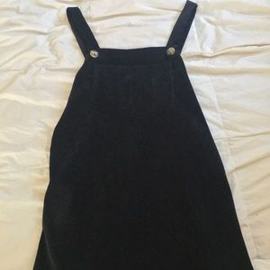 Black corduroy overall dress